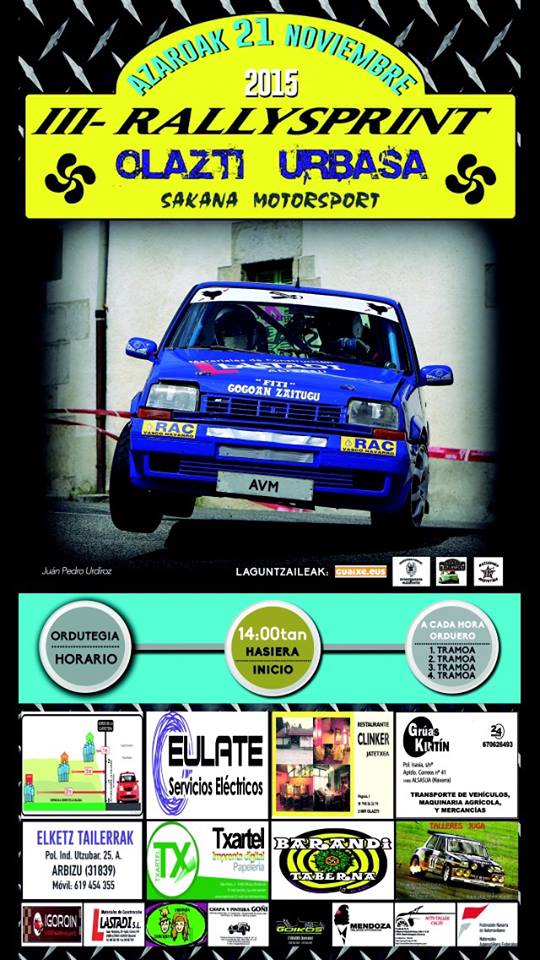 Tercera Edici&oacute;n del Rallysprint Olazti - Urbasa